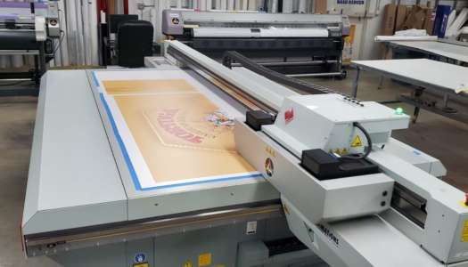 large format printer creating large vinyl wrap