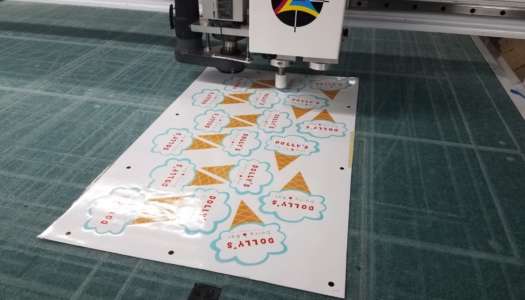 dolly's ice cream stickers being printed