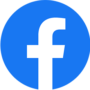 A blue circle with a white Facebook logo representing social media contacts.
