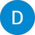 A blue circular icon with a white capital letter "D" in the center.